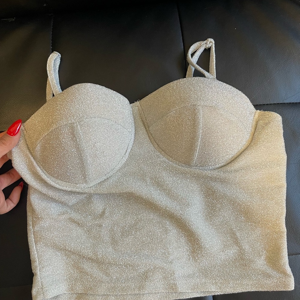 Silver Bralette Top